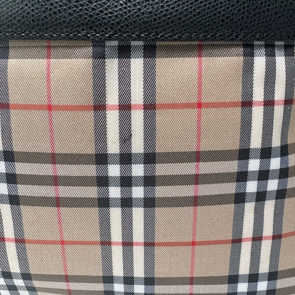 Burberry London House Check Medium Tote Black Leather Trim Made in Italy - Picture 11 of 12